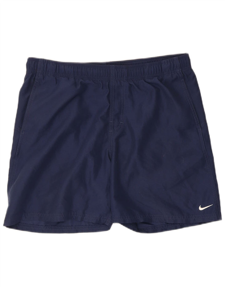 Shorts de natação masculinos Nike Graphic pequenos poliéster azul marinho