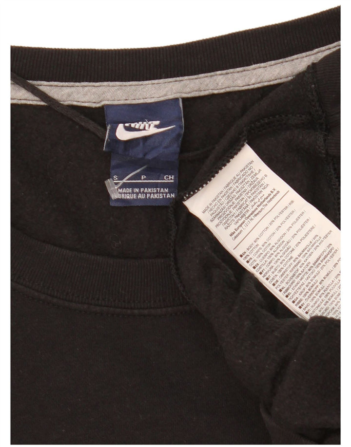 NIKE Mens Moletom Jumper Pequeno Algodão Preto