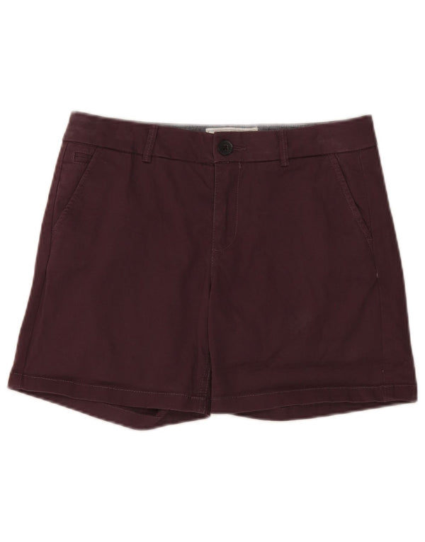 Shorts Chino Feminino Fat Face UK 10 Pequeno W30 Algodão Borgonha