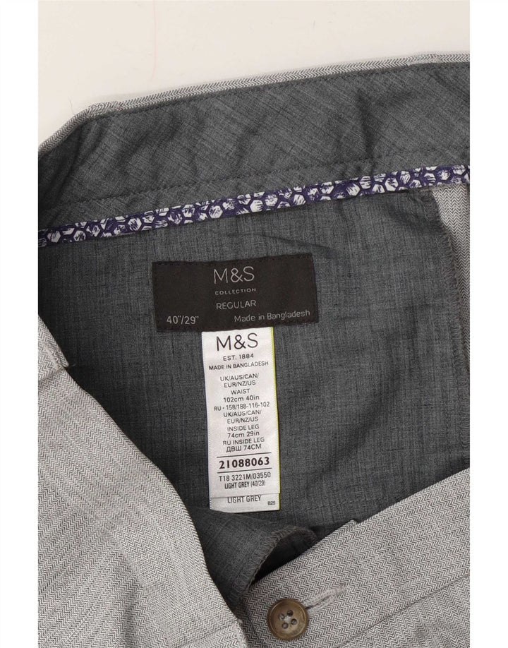 Calça casual masculina Marks & Spencer W40 L29 cinza poliéster