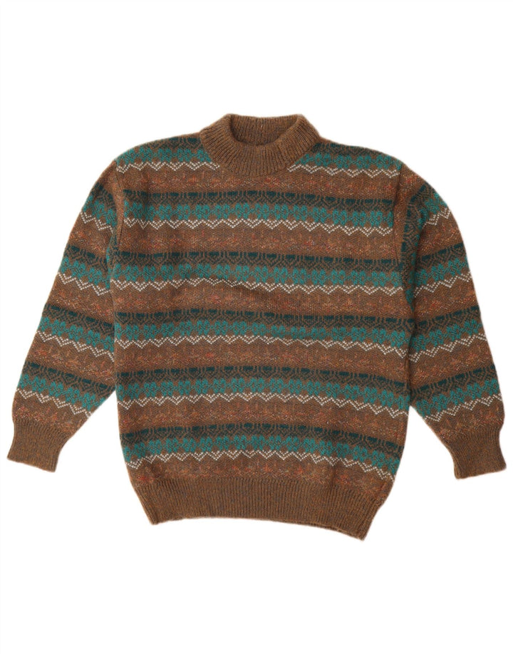 Suéter feminino Maglificio com gola tartaruga IT 44 marrom médio geométrico
