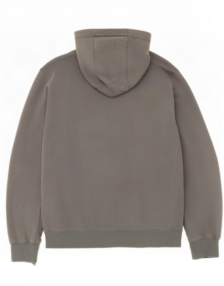 Suéter Nike masculino com capuz e zíper pequeno algodão cinza
