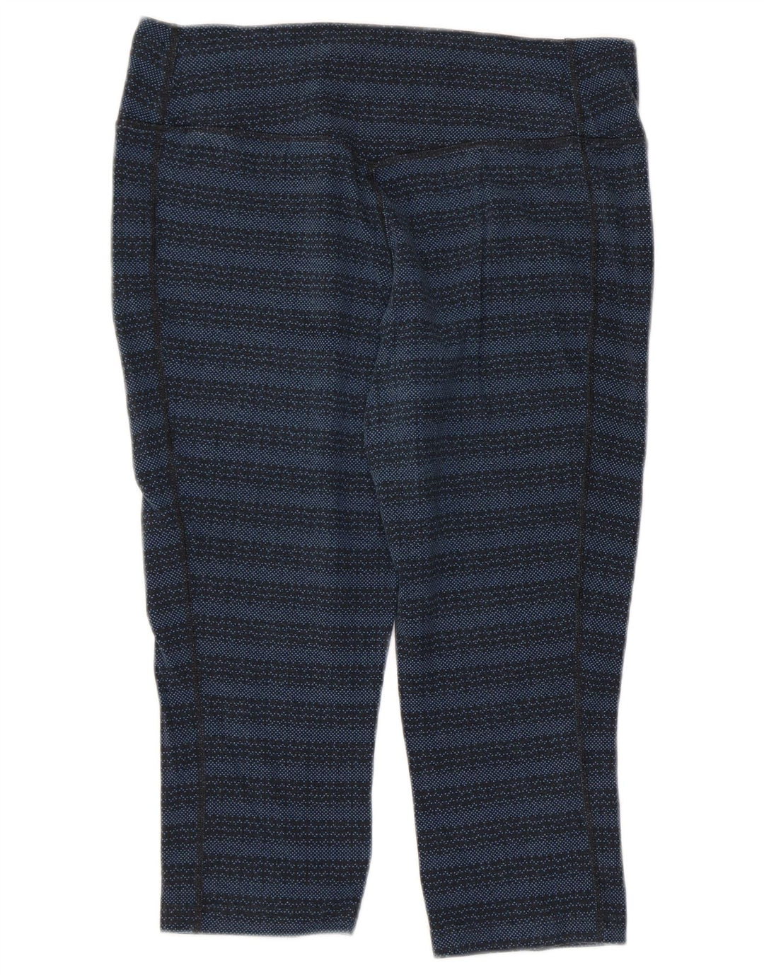 Calça legging feminina Nike Dri Fit Capri UK 14 grande listrada azul marinho de algodão