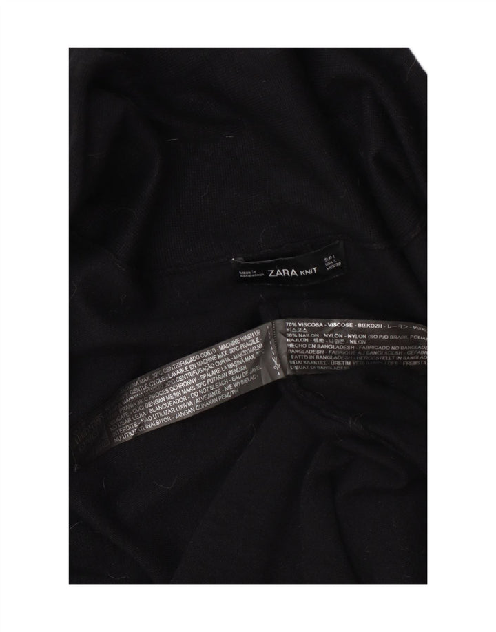 Suéter cardigã aberto feminino Zara Reino Unido 14 grande viscose preta