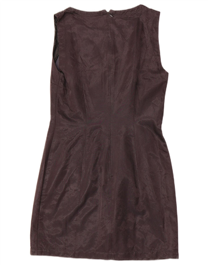 Max & Co. Vestido feminino sem mangas com bainha UK 12 algodão preto médio