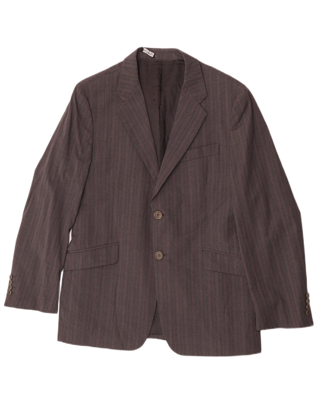 Jaqueta blazer masculina de 2 botões Paul Smith Reino Unido 42 XL listrada cinza