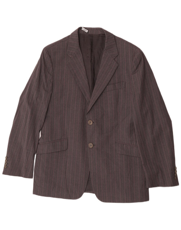 Jaqueta blazer masculina de 2 botões Paul Smith Reino Unido 42 XL listrada cinza