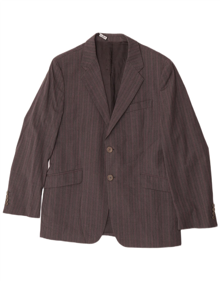 Jaqueta blazer masculina de 2 botões Paul Smith Reino Unido 42 XL listrada cinza