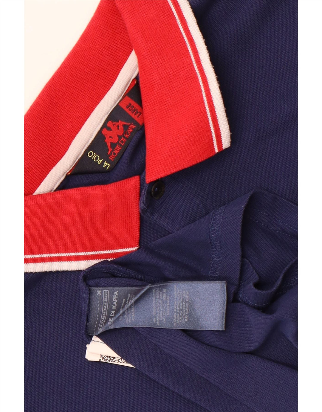 Camisa polo masculina Kappa grande algodão azul marinho