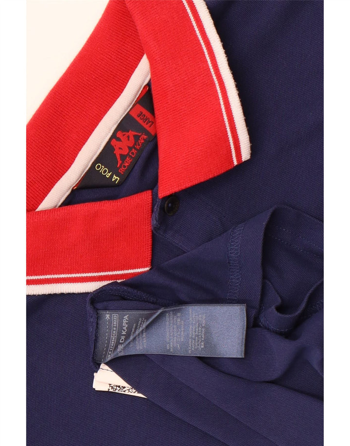 Camisa polo masculina Kappa grande algodão azul marinho