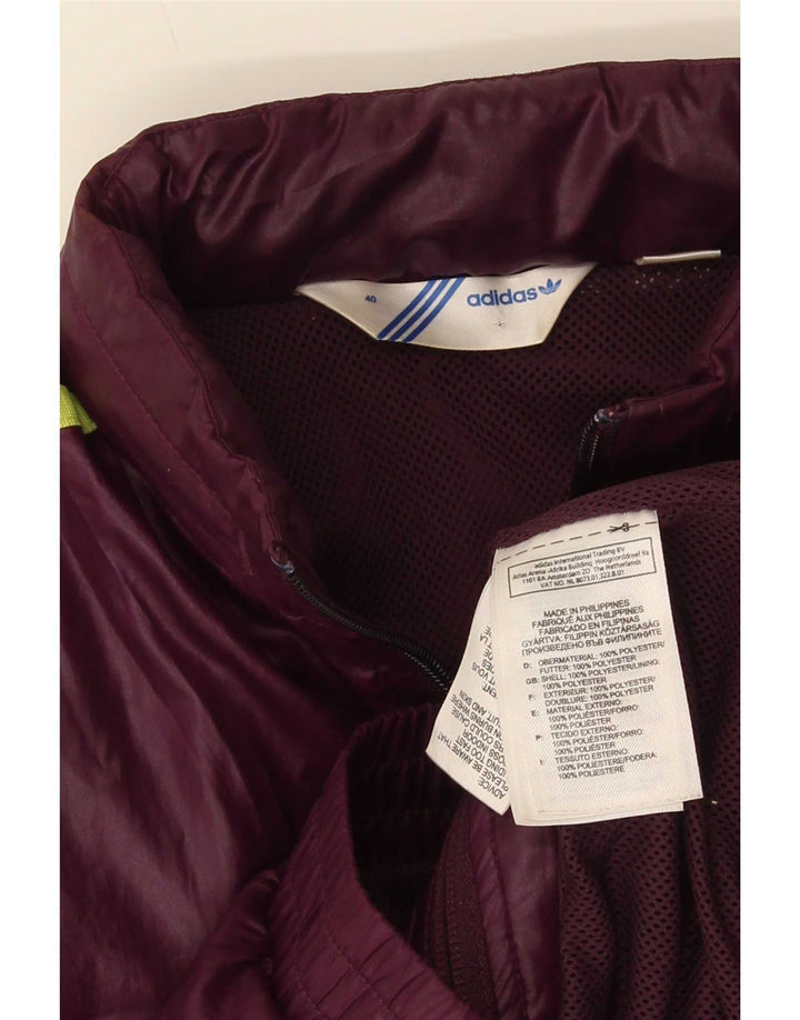 Adidas Womens Hooded Tracksuit Top Jacket EU 40 Médio Marrom Poliéster