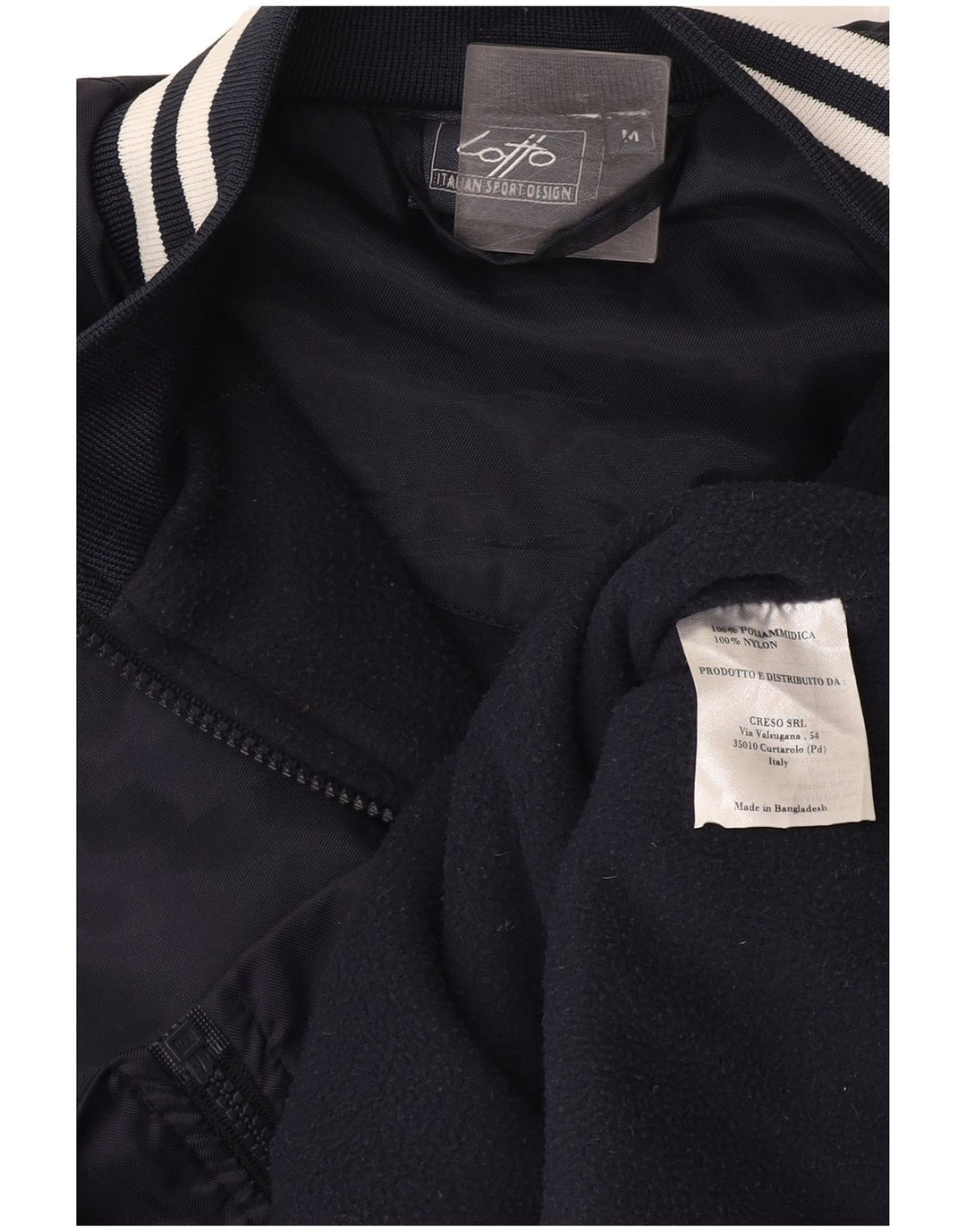 Jaqueta bomber masculina Lotto UK 38 poliamida listrada azul marinho médio