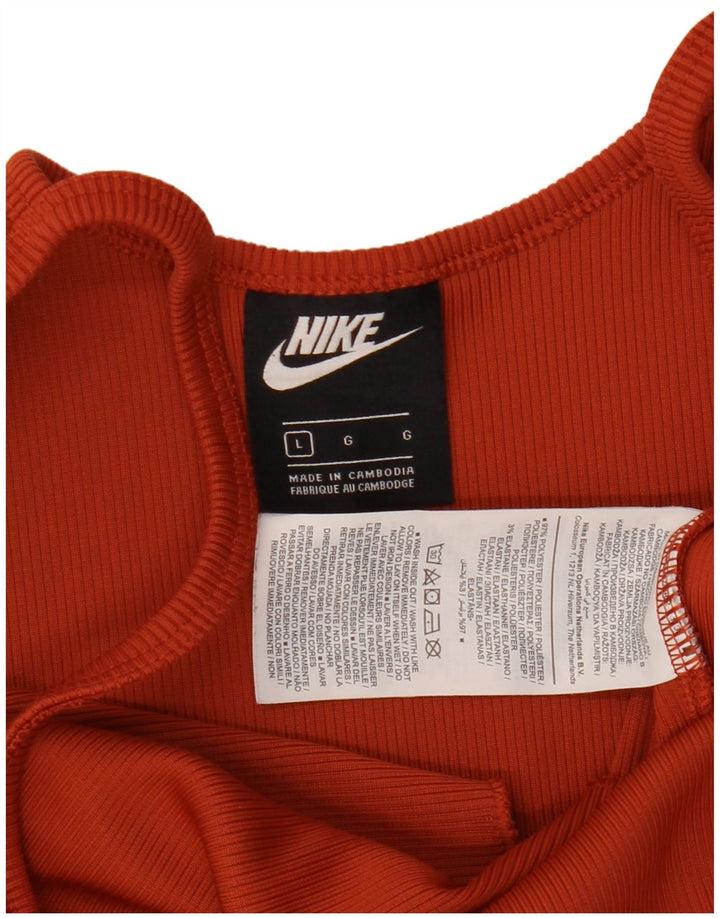 Top Nike Feminino Crop Cami UK 14 Grande Marrom Poliéster