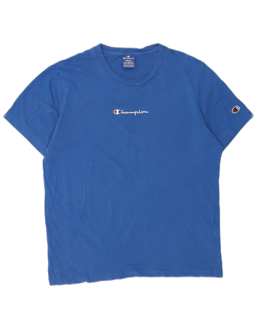 Camiseta masculina gráfica Champion pequeno algodão azul