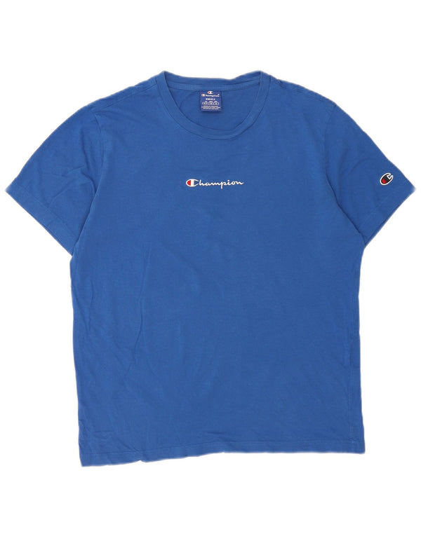 Camiseta masculina gráfica Champion pequeno algodão azul