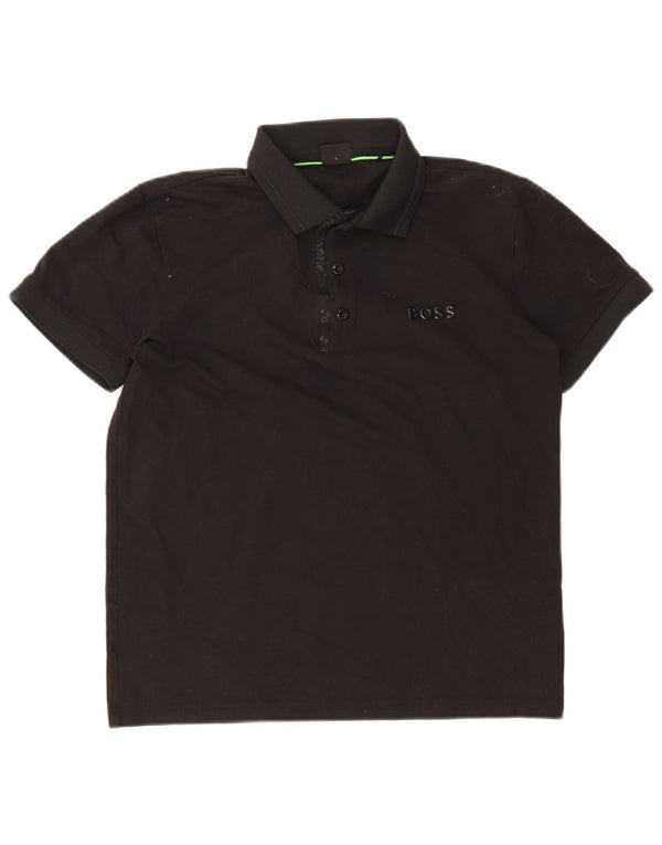 Hugo Boss Mens Stretch Polo Shirt Grande Algodão Preto