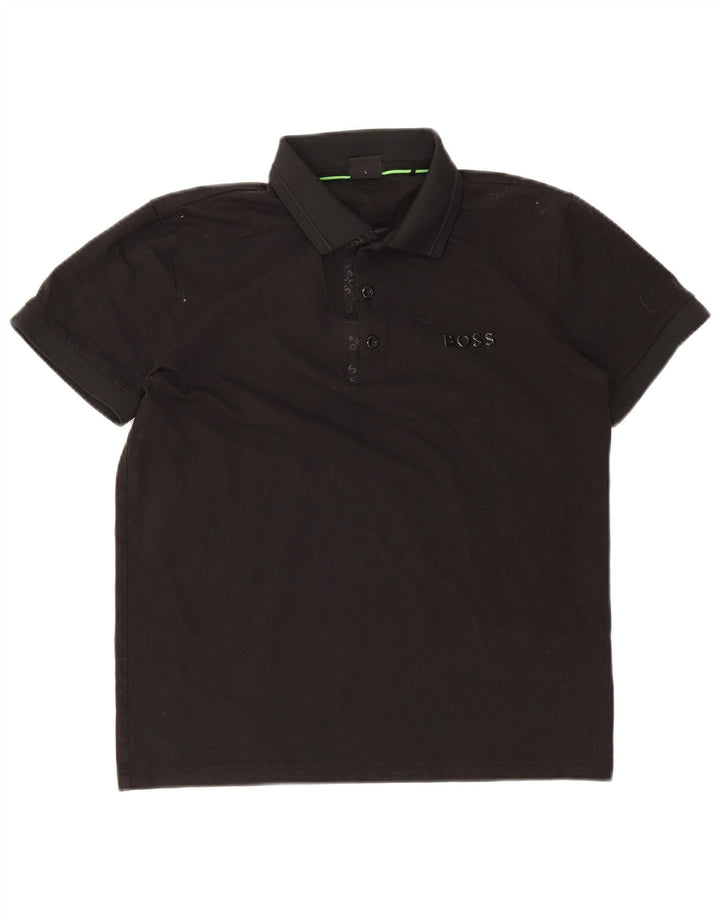 Hugo Boss Mens Stretch Polo Shirt Grande Algodão Preto