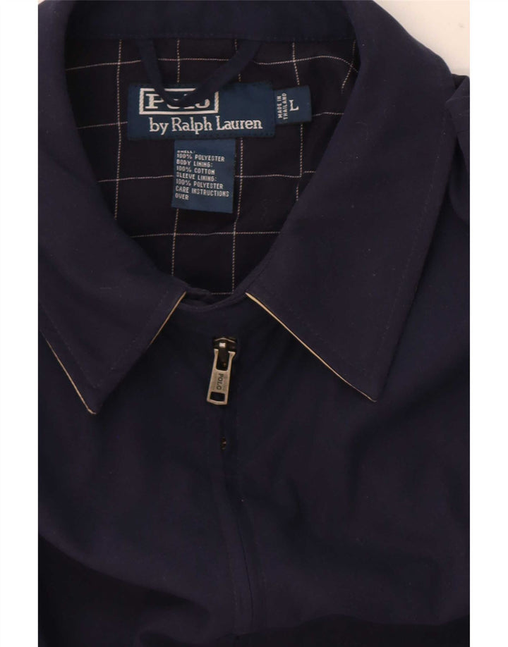 Jaqueta bomber masculina Polo Ralph Lauren Reino Unido 40 grande poliéster azul marinho