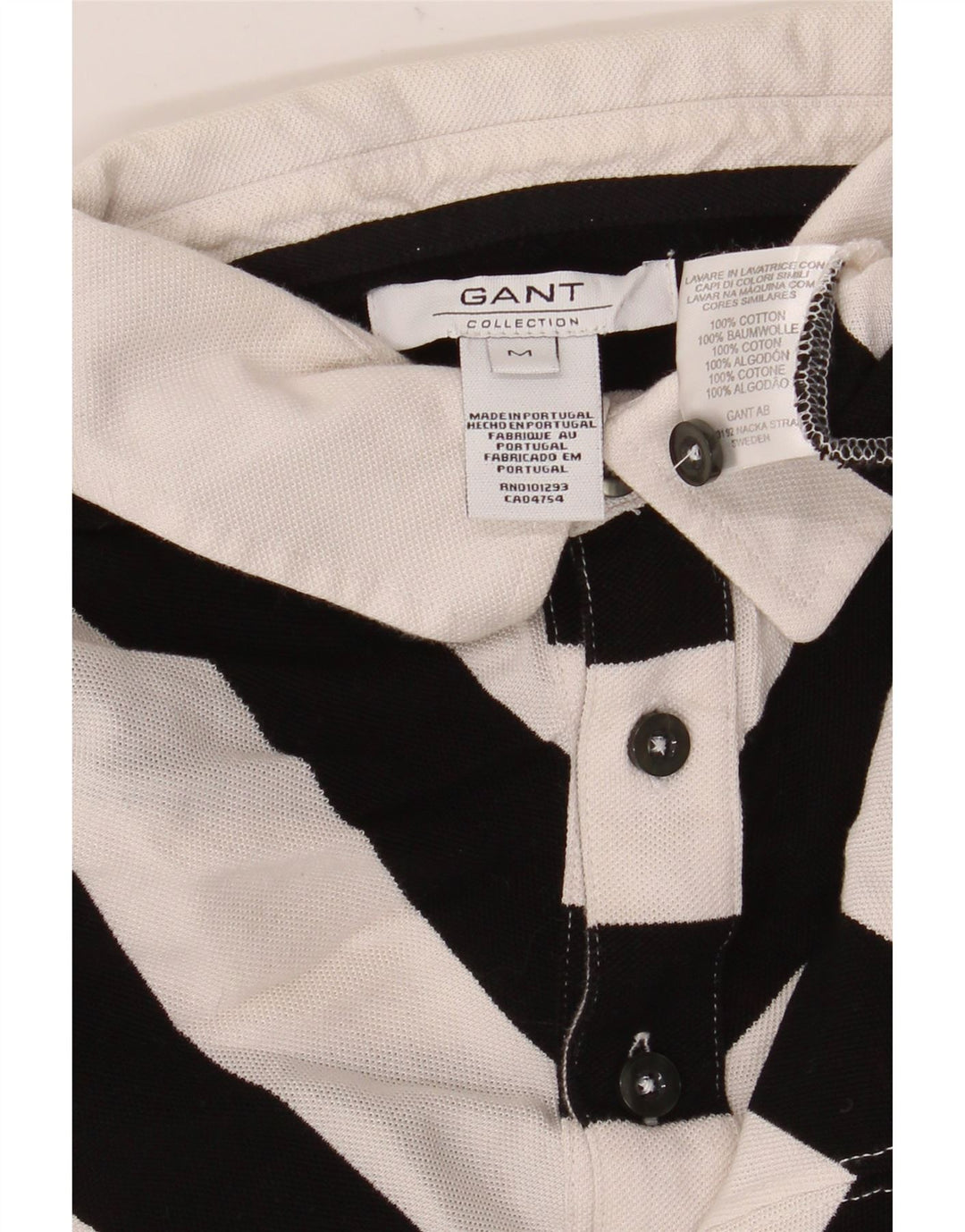 Camisa polo masculina Gant de algodão listrado branco médio