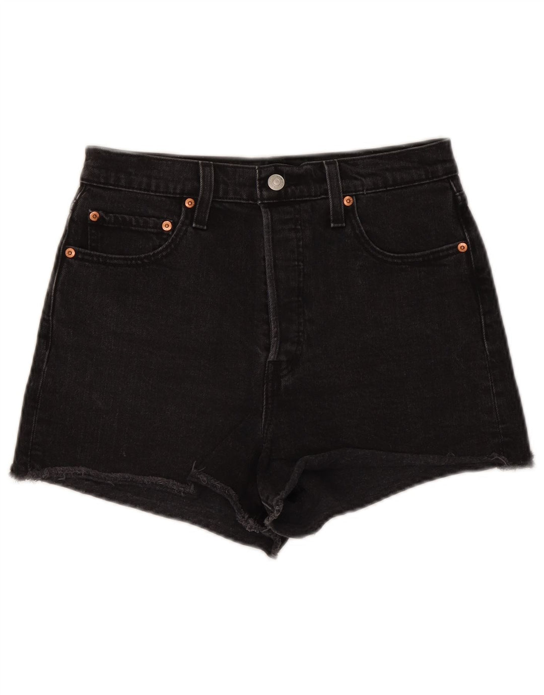 Shorts jeans feminino Levi's W29 médio algodão preto