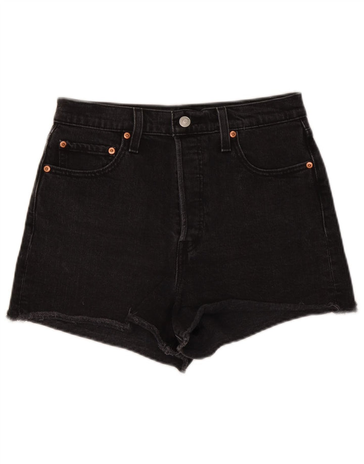 Shorts jeans feminino Levi's W29 médio algodão preto