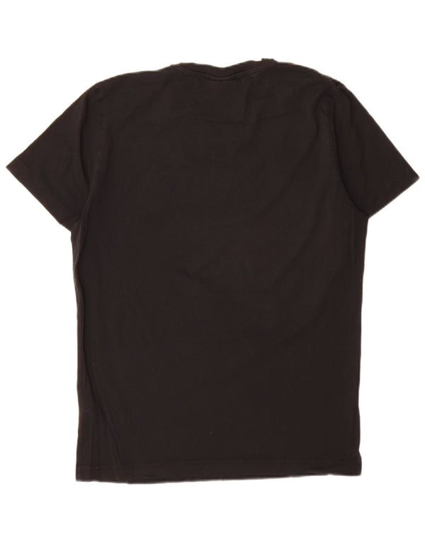 Diesel Camiseta masculina gráfica Top pequeno algodão preto
