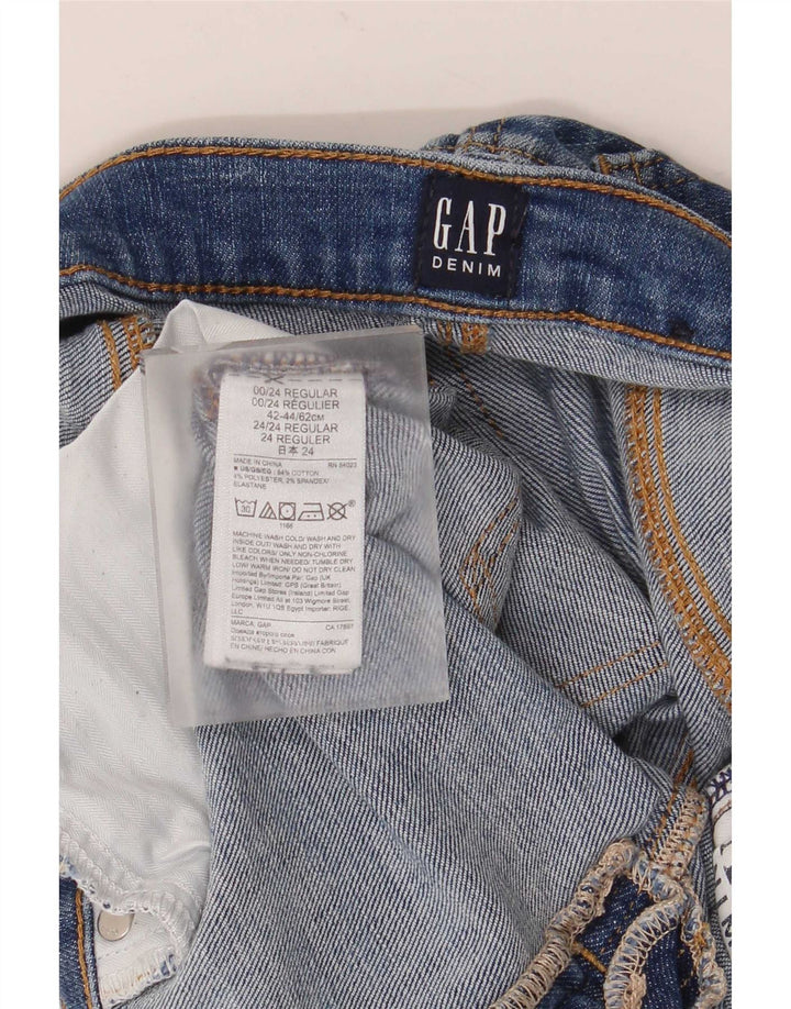 Gap Mens Distressed Slim Jeans W24 L27 Azul Algodão