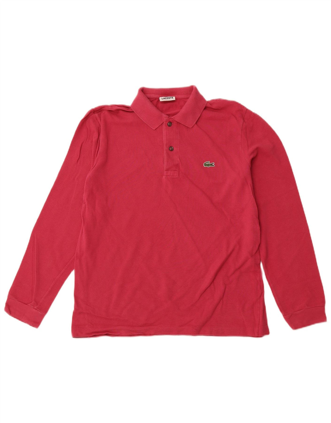 Camisa polo masculina de manga comprida LACOSTE tamanho 3 pequeno algodão rosa