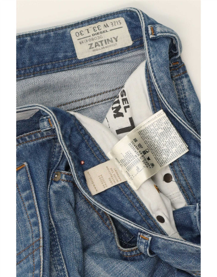 Diesel Mens Zatiny Regular Fit Bootcut Jeans W33 L30 Azul Algodão