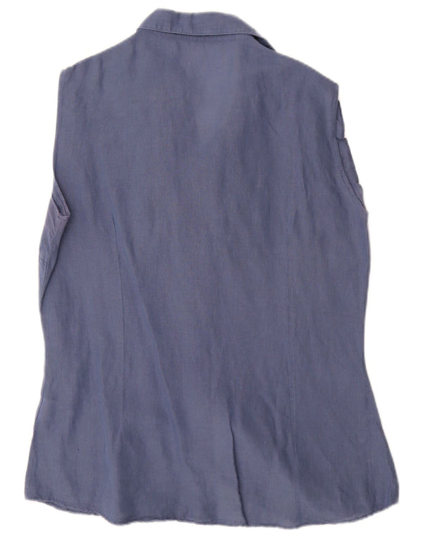 Blusa feminina sem mangas Renato Balestra IT 48 XL azul marinho