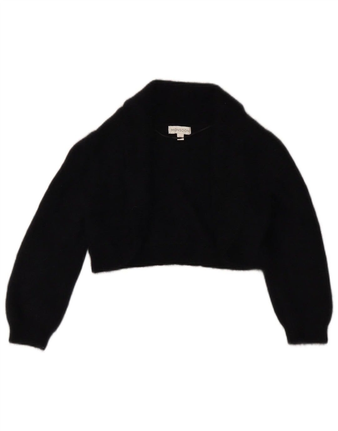 Cardigã bolero feminino MONSOON manga 3/4 Reino Unido 12 médio preto