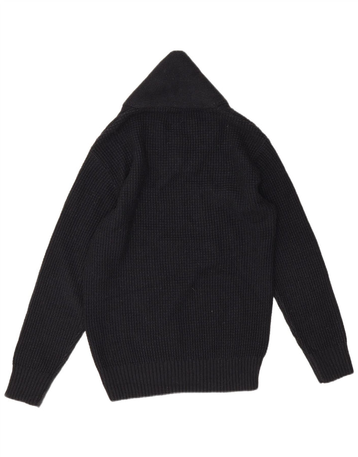 Zara Suéter masculino com gola xale e acrílico preto médio