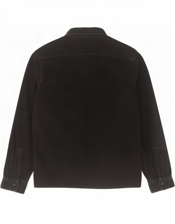Camisa masculina de veludo cotelê Hollister pequena de algodão preto