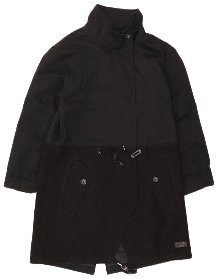 ADIDAS Womens Overcoat UK 10 Small Black Polyester