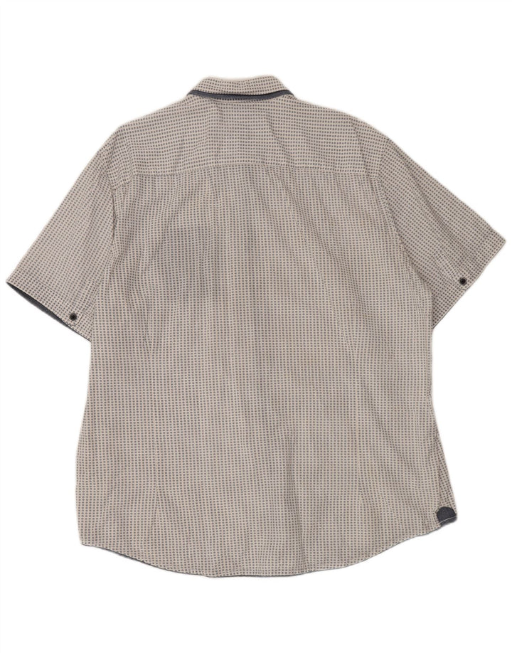 Camisa masculina de manga curta de ajuste regular ENGBERS 2XL algodão manchado branco