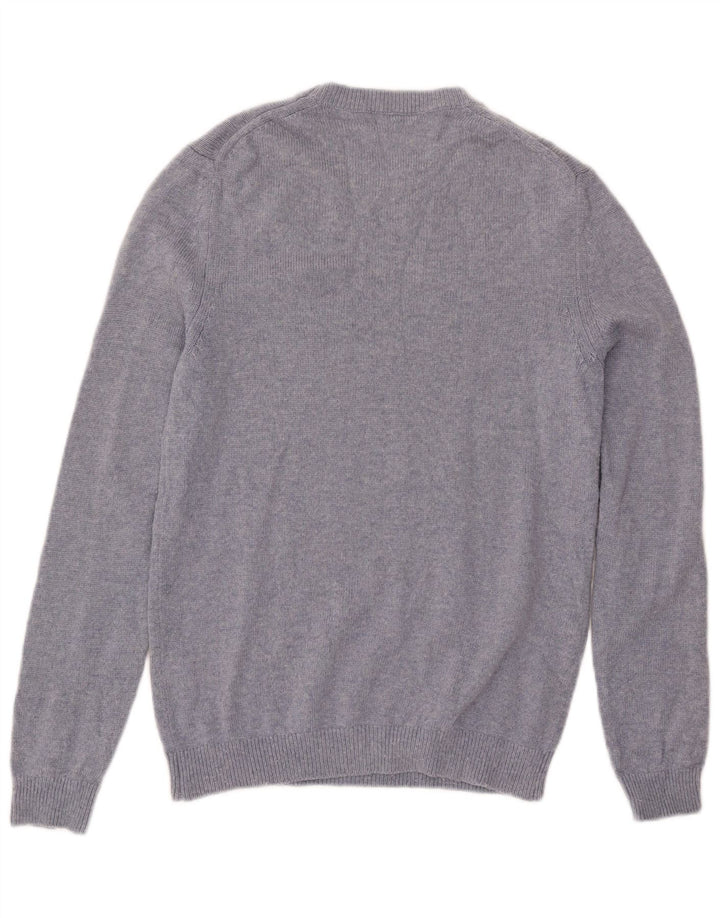 Suéter masculino Reiss com gola redonda e lã azul pequena