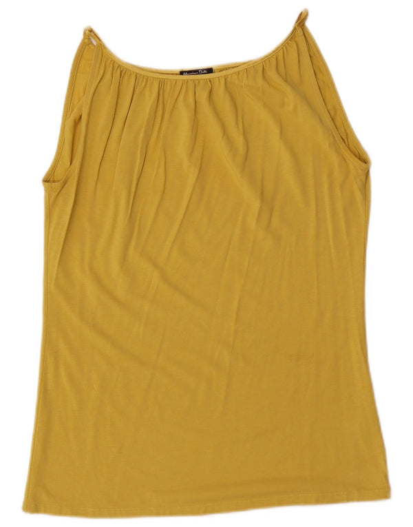 Blusa feminina Massimo Dutti UK 14 Lyocell amarelo médio