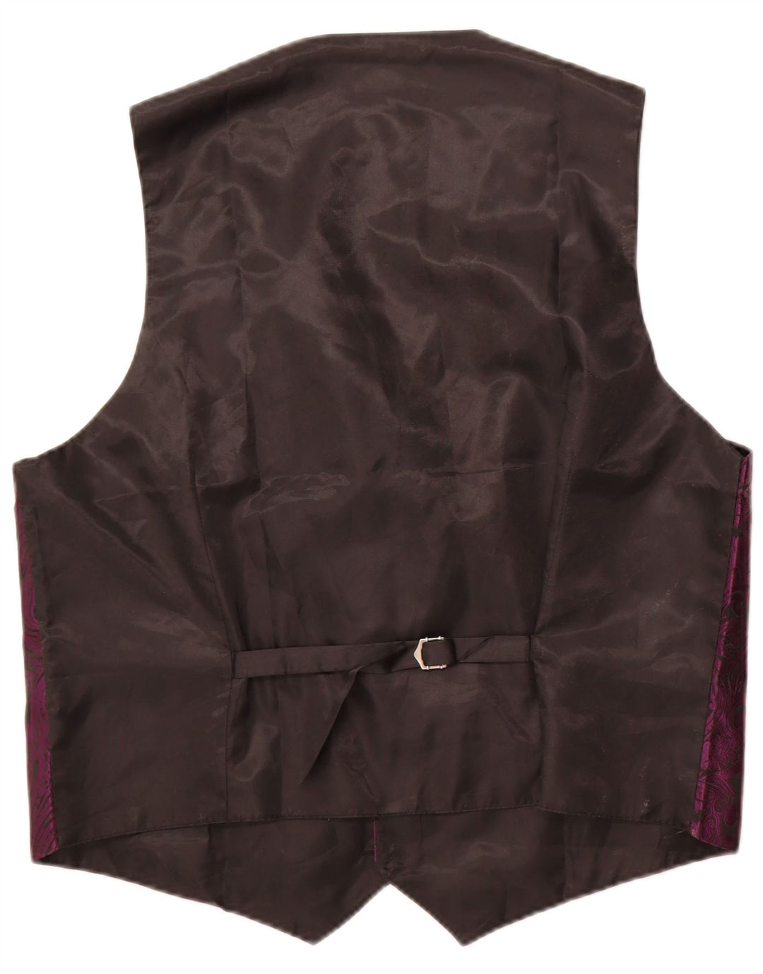 Colete masculino vintage 2XL poliéster roxo Paisley