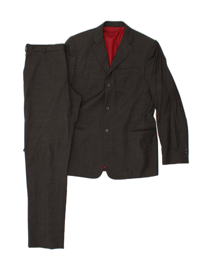 DOLCE & GABBANA Masculino 3 botões 2 peças terno Reino Unido 40 grande W36 L34 lã cinza