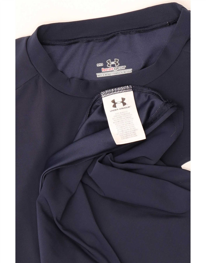 Camiseta masculina Under Armour Heat Gear Top médio azul marinho poliéster