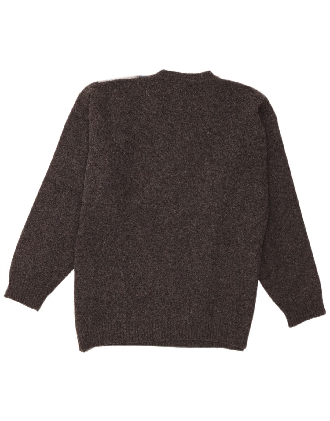 Suéter masculino vintage com decote em V XL cinza Argyle/Diamond Lambswool