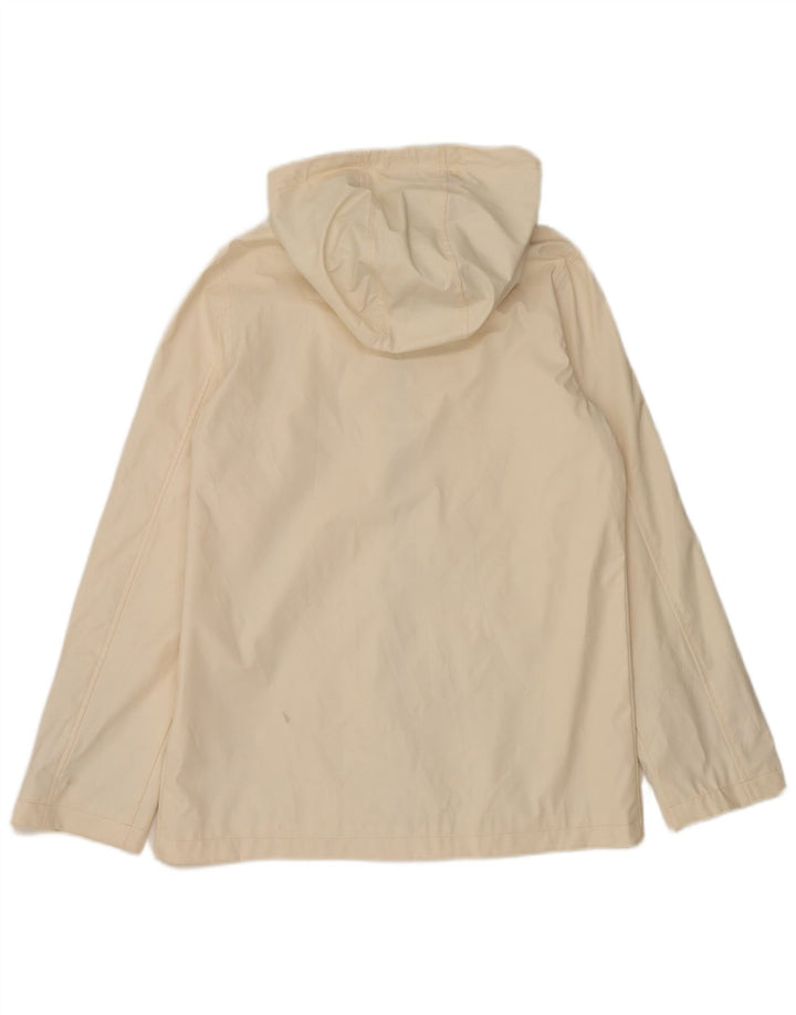 Jaqueta de chuva feminina com capuz grande Topshop UK 10 pequena off white
