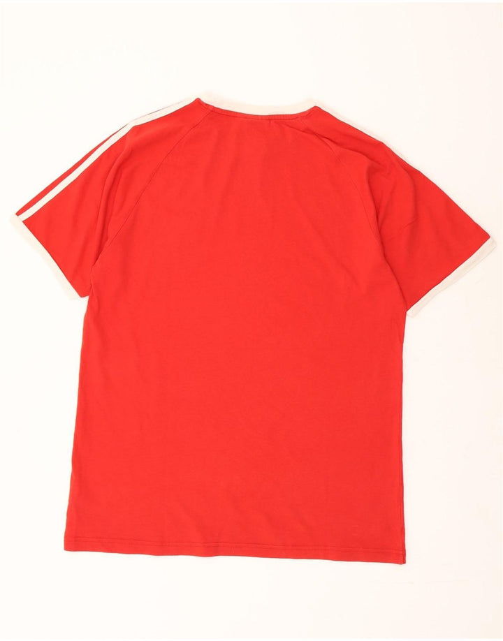 ADIDAS Mens T-Shirt Top Grande Algodão Vermelho