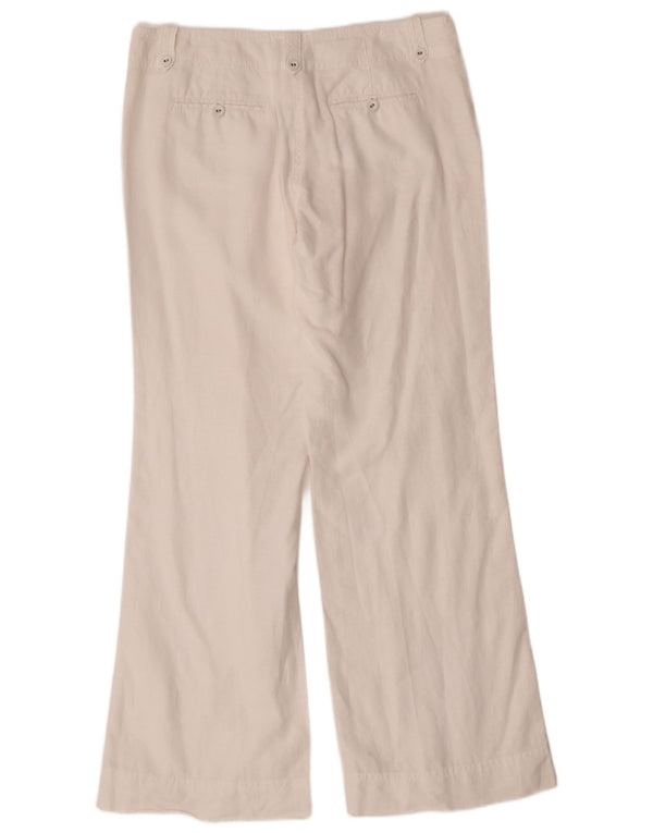 Calça Chino Feminina MONSOON Bootcut Reino Unido 12 Médio W32 L31 Linho Branco