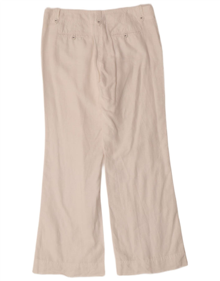 Calça Chino Feminina MONSOON Bootcut Reino Unido 12 Médio W32 L31 Linho Branco
