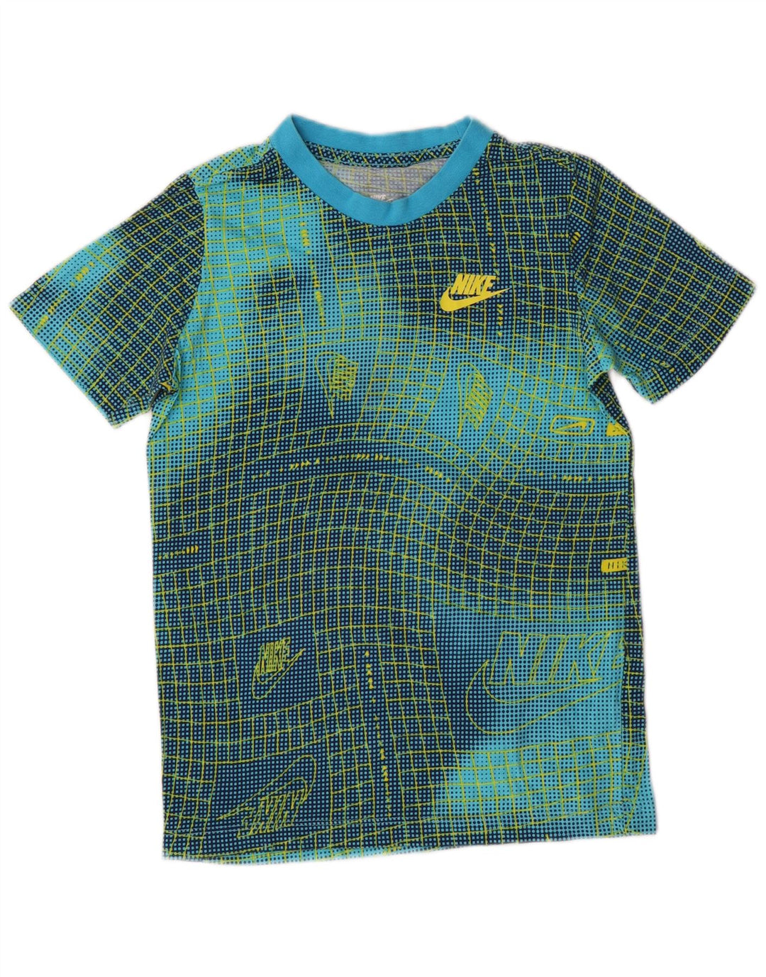 Camiseta NIKE Boys Abstract Pattern Graphic Top 10-11 Anos Azul Médio
