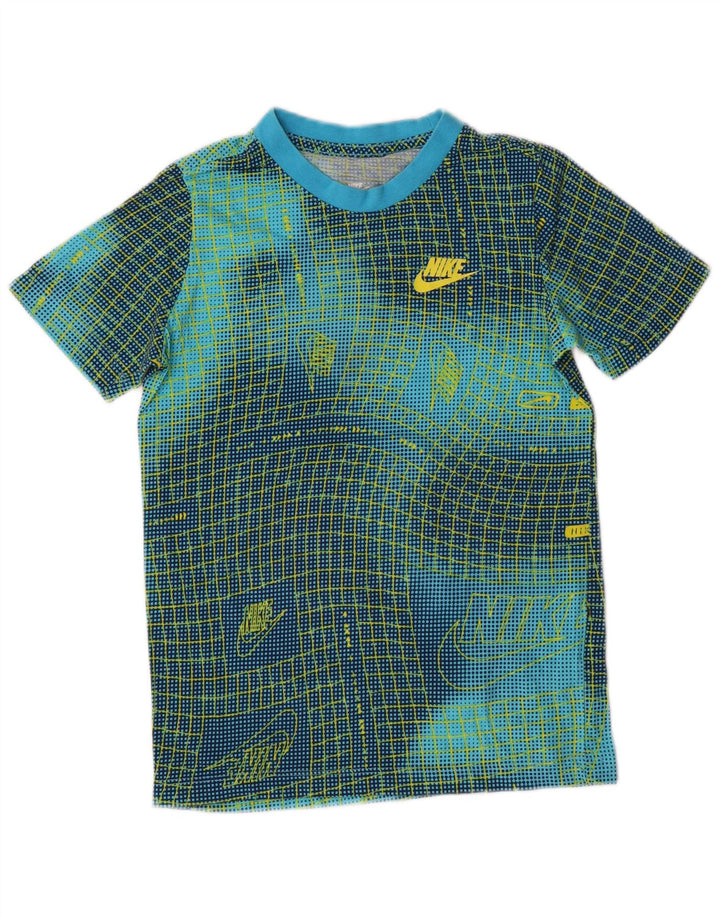 Camiseta NIKE Boys Abstract Pattern Graphic Top 10-11 Anos Azul Médio