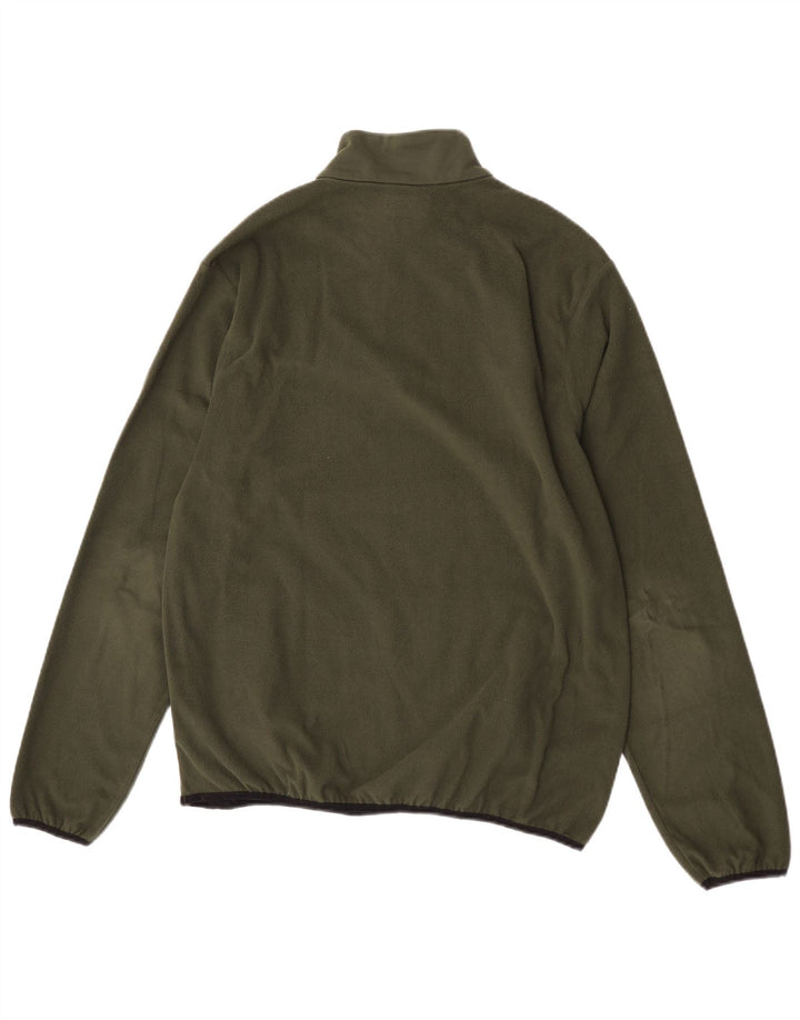 Kappa Suéter de lã feminino com zíper e gola XL Poliéster cáqui