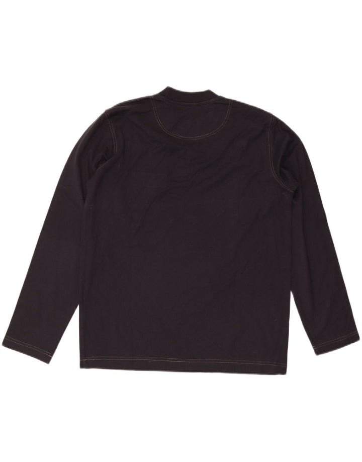 MURPHY & NYE Mens Sailmakers Top Manga Longa Grande Algodão Azul Marinho