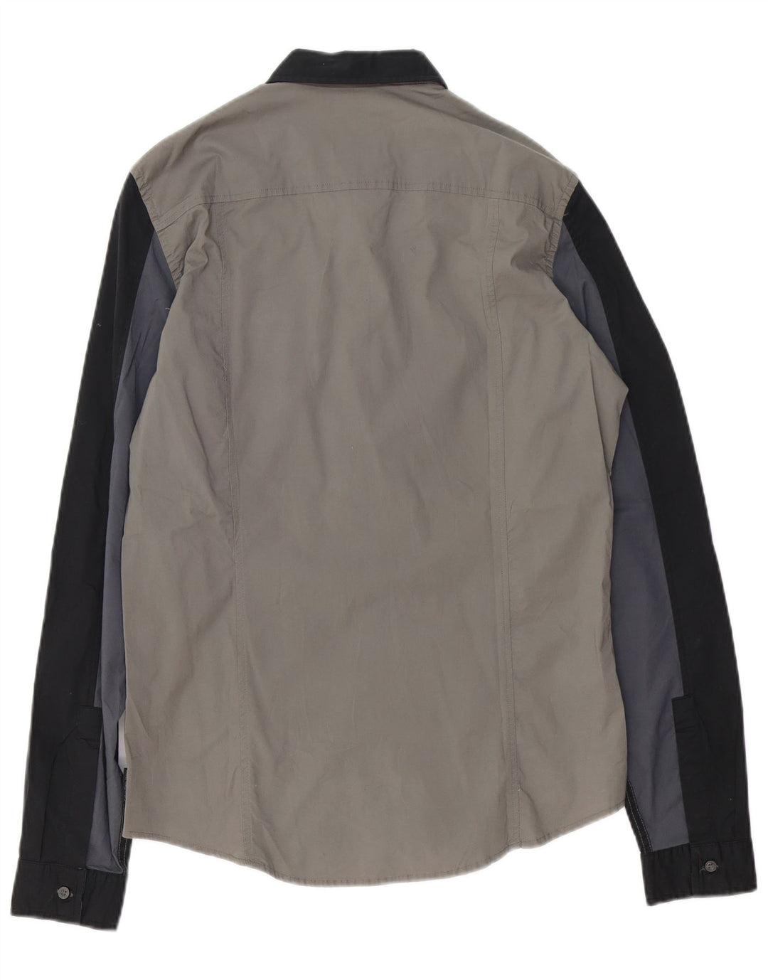 CALVIN KLEIN JEANS Camisa masculina slim fit grande cinza colorblock algodão